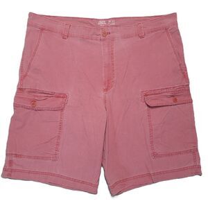IZOD Saltwater Stretch Mens 38 Cargo Shorts Chino Red 10.5โ Inseam